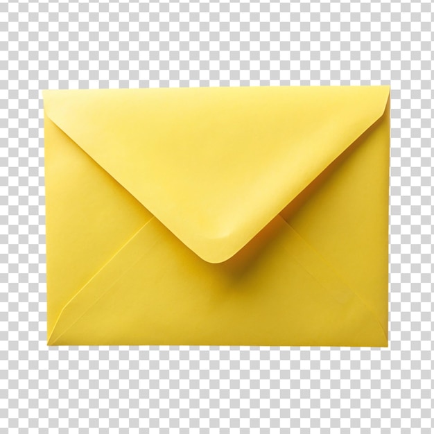 PSD enveloppe jaune isolée sur un fond transparent