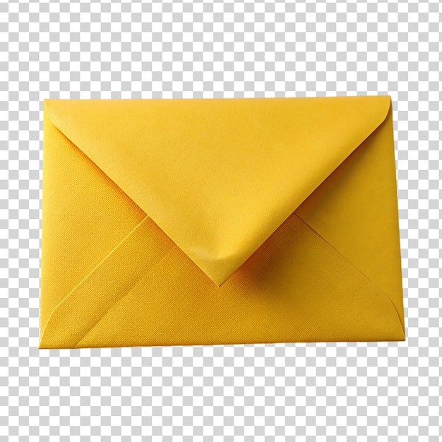 PSD enveloppe jaune isolée sur un fond transparent