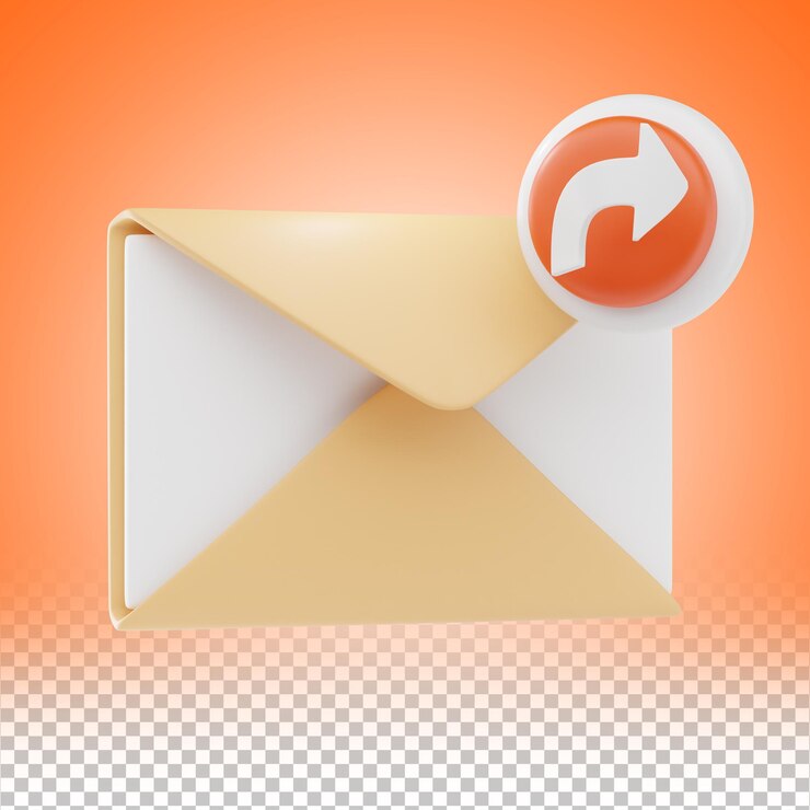 PSD enviar correo electrónico icono e ilustración en 3d