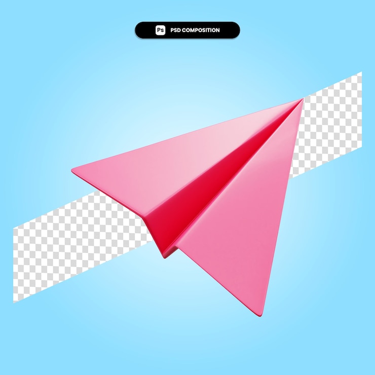 PSD enviar mensaje ilustración de render 3d aislado