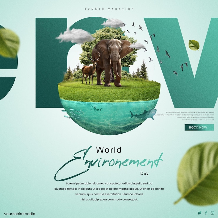 PSD environment day landscape scene with trees and hills