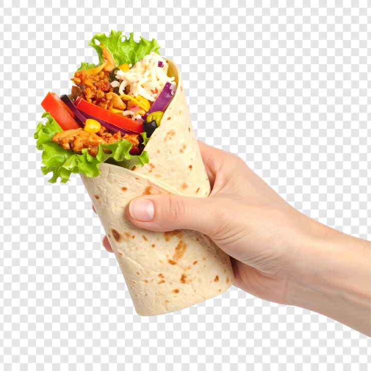 PSD envoltura de tortilla rellenada con la mano