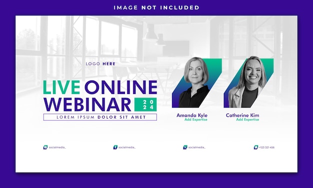 Envolvimento Workshop Webinar Modelo de banner de mídia social