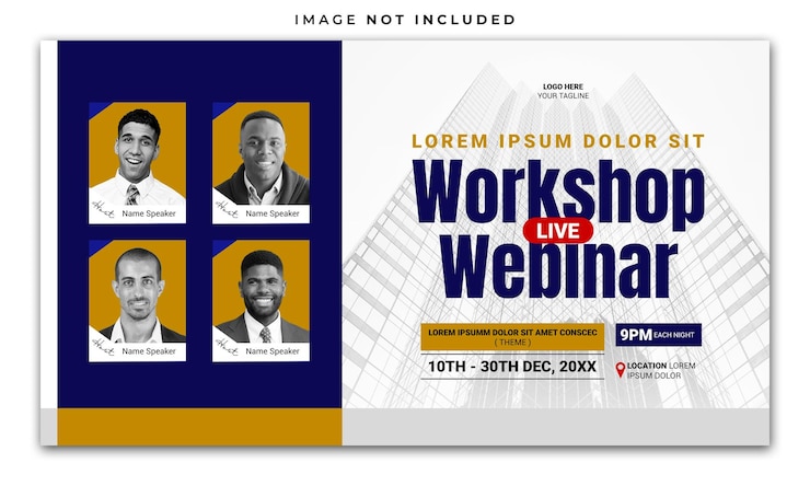 PSD envolvimento workshop webinar modelo de banner de mídia social