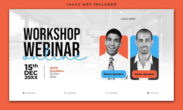 Envolvimento Workshop Webinar Modelo de banner de mídia social