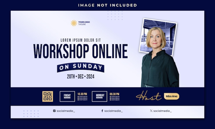 PSD envolvimento workshop webinar modelo de banner de mídia social