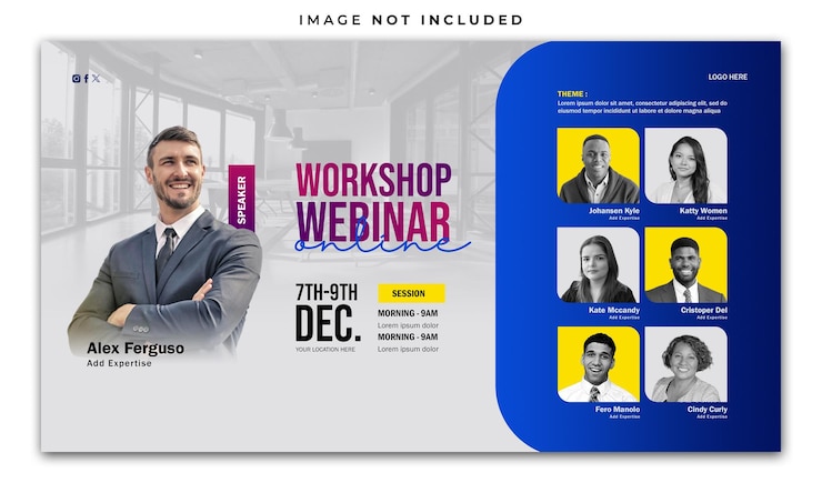 PSD envolvimento workshop webinar modelo de banner de mídia social
