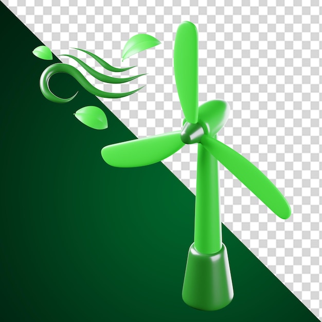 Une éolienne Verte Avec Un Fond Vert Et Une éolienne Verte.