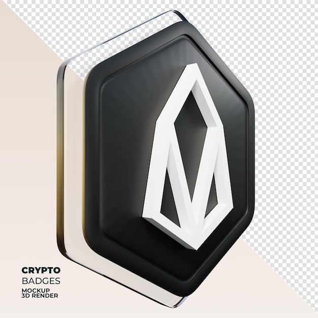 EOS EOS Abzeichen Linke Ansicht 3D-Rendering-Münze