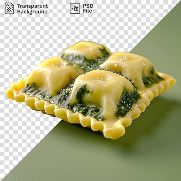 Des épinards Savoureux Et Des Raviolis à La Ricotta Dans Une Coquille De Pâtisserie