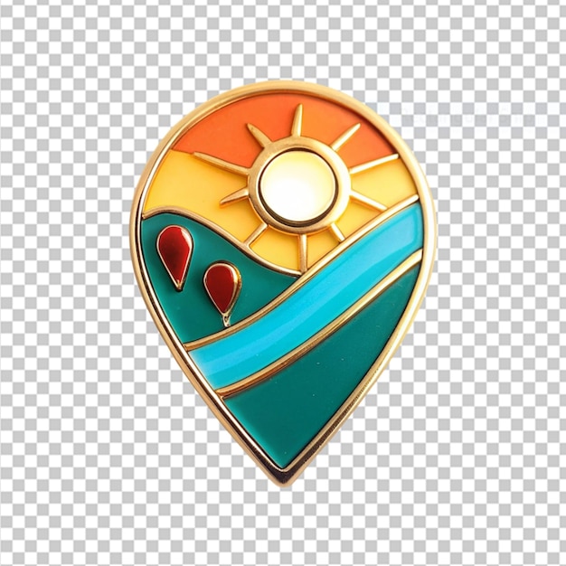 PSD Épingle d'émail sur fond transparent