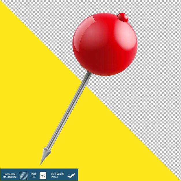 PSD une épingle de poussée de dessin animé isolée en png transparent