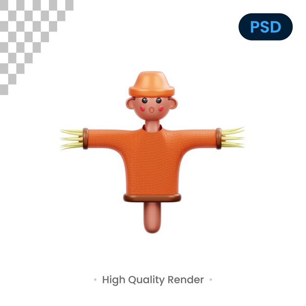 Épouvantail Illustration De Rendu 3D Premium Psd