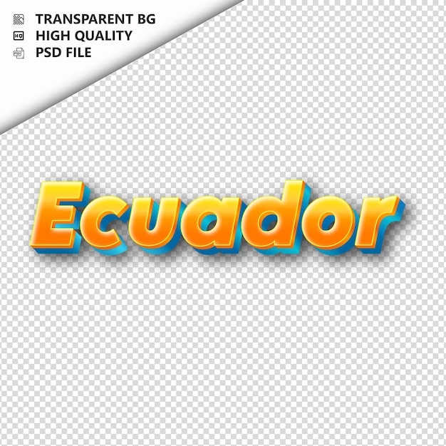 PSD equador feito a partir de texto laranja com sombra transparente isolado