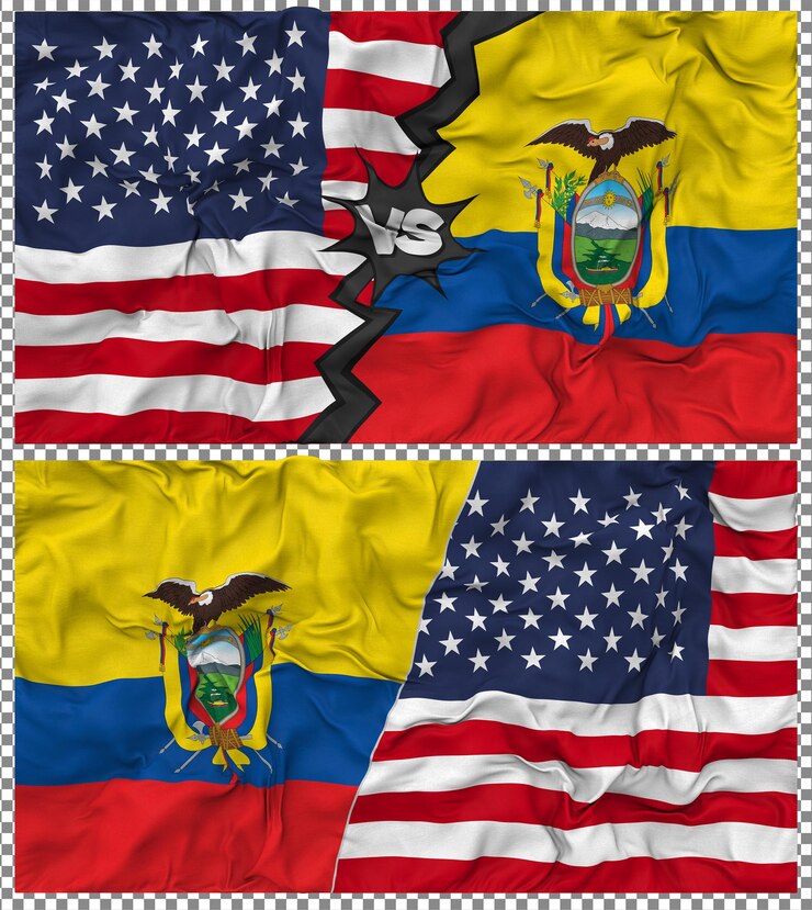 PSD equador vs estados unidos meia bandeira combinada tesoura bump texture relação bilateral renderização 3d