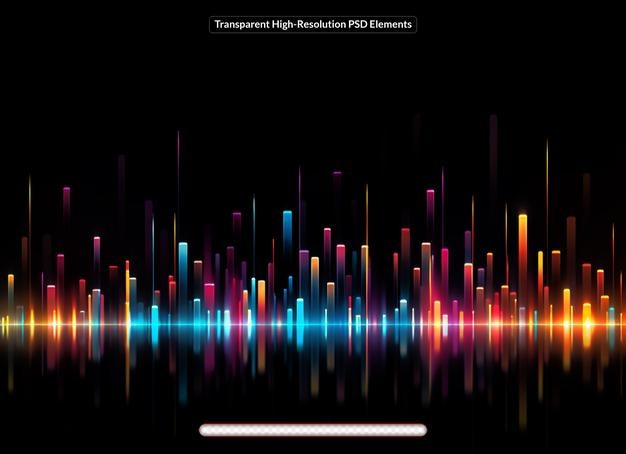 Equalizador de fundo de música multicolor para eventos ativos