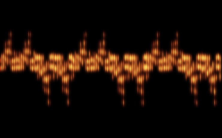 PSD equalizador de ondas de sonido espectro brillante conceptos musicales luz neón tecnología digital