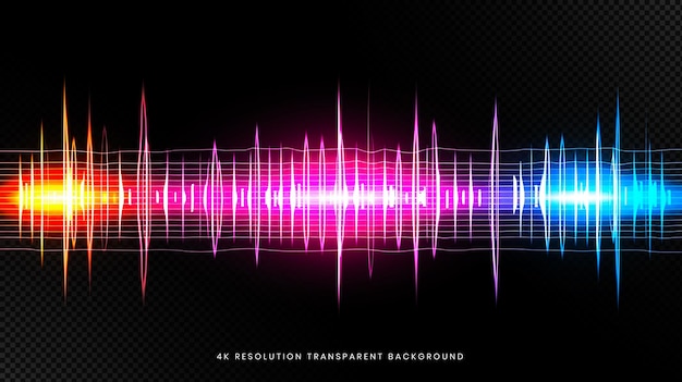 Equalizador de ondas sonoras moderno en un fondo transparente