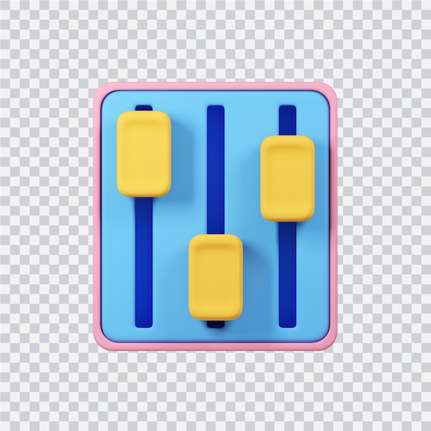 PSD equalizer-symbol isoliert auf weißem 3d-gerenderten bild