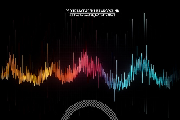 Equalizzatore musicale onde sonore al neon tecnologia audio digitale Design di sfondo