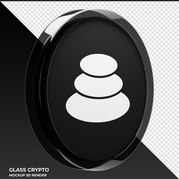 Equilibrador bal glass crypto coin ilustración 3d