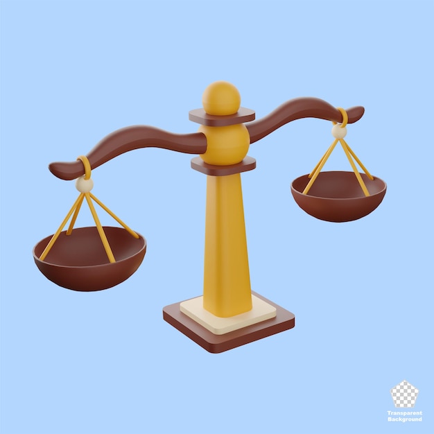 Equilibrio Ley 3D Icono Ilustración