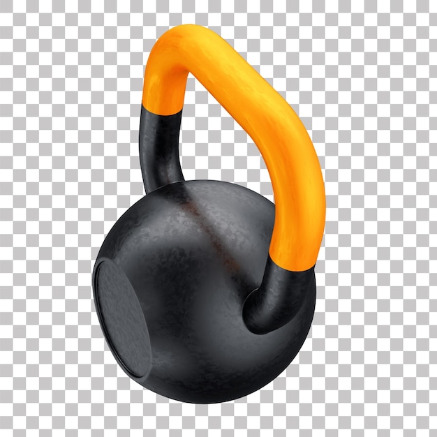 Equipaggiamento di palestra 3D Fitness funzionale Kettlebell Peso di allenamento con sfondo trasparente