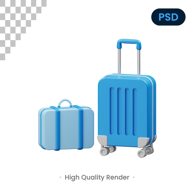 PSD equipaje icono 3d premium psd