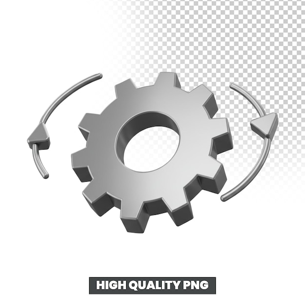 Equipamento 3D com setas ilustrando configurações de processo e tecnologia