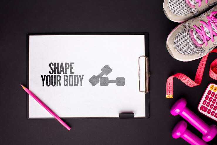 PSD equipamento de aula de fitness em fundo preto