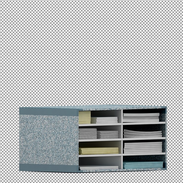 PSD equipamento de escritório isométrico 3d render