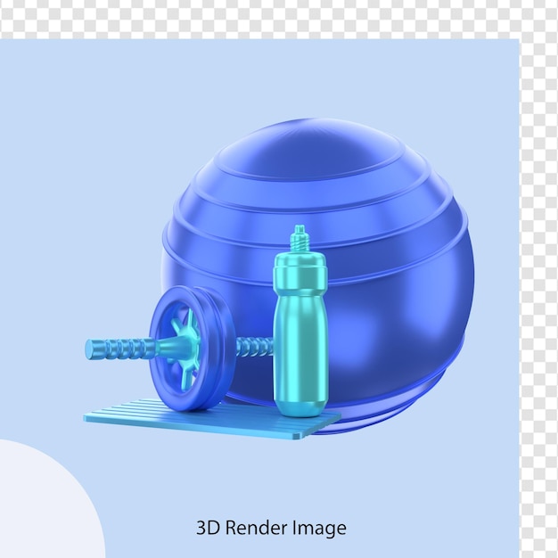 equipamento de ginásio de fitness de renderização 3d