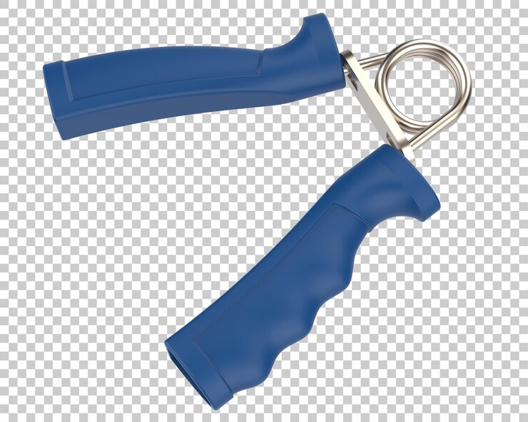PSD equipamento de ginástica de aperto de mão isolado na ilustração de renderização 3d de fundo transparente