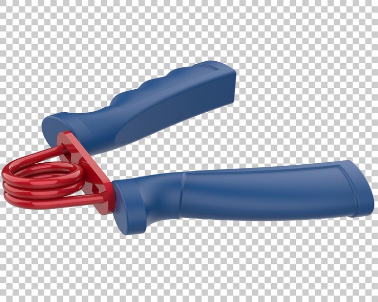 PSD equipamento de ginástica de aperto de mão isolado na ilustração de renderização 3d de fundo transparente