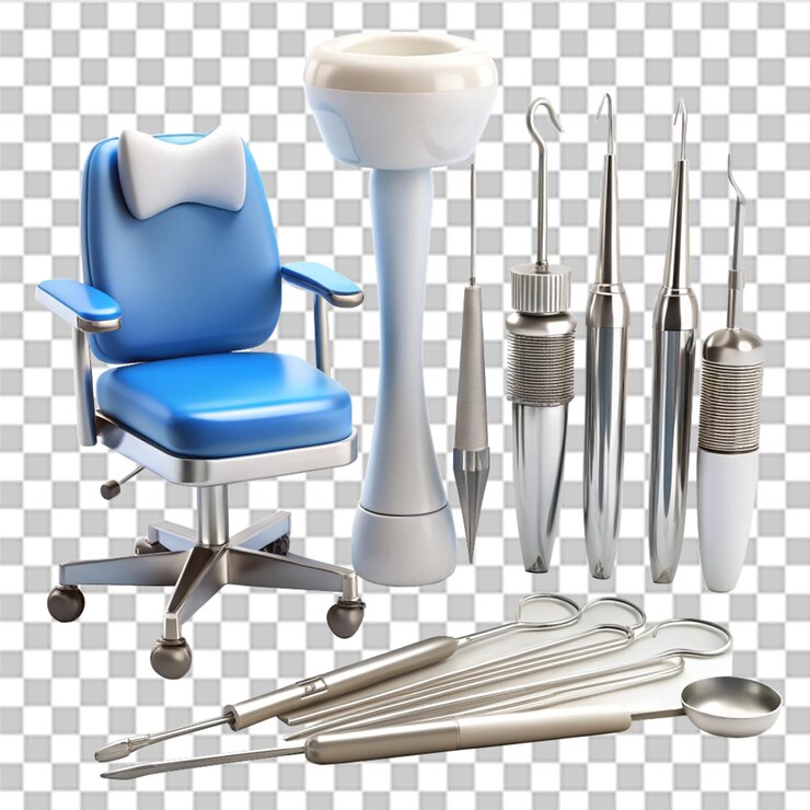 PSD equipamento dentário de alta qualidade isolado em fundo branco