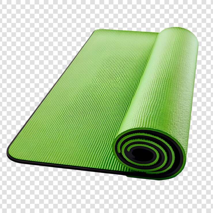 PSD equipamiento de ejercicio físico para esteras de yoga verdes enrolladas