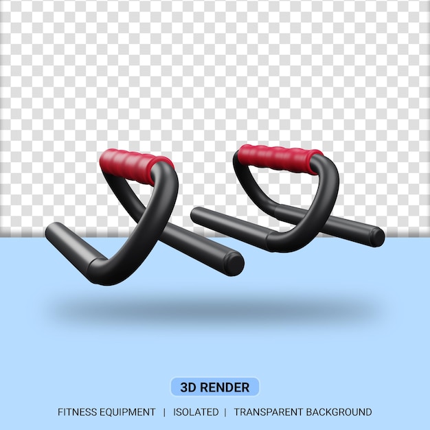 Équipement De Fitness Illustration 3d Push Up Bar Avec Fond Transparent