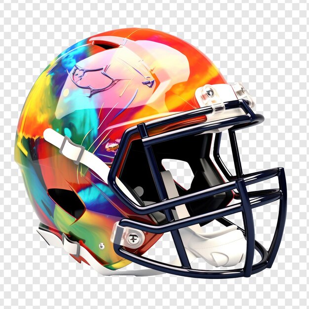 PSD Équipement de football casque style 3d réaliste sur fond transparent psd