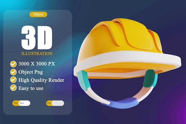 PSD Équipement d'ingénierie de casque d'illustration 3d 2