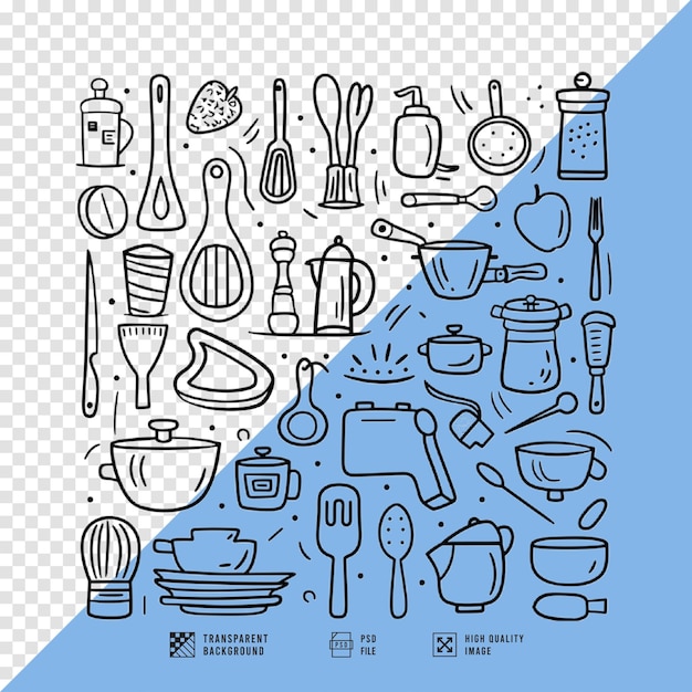 equipo de cocina conjunto imagen sin fondo calidad hd