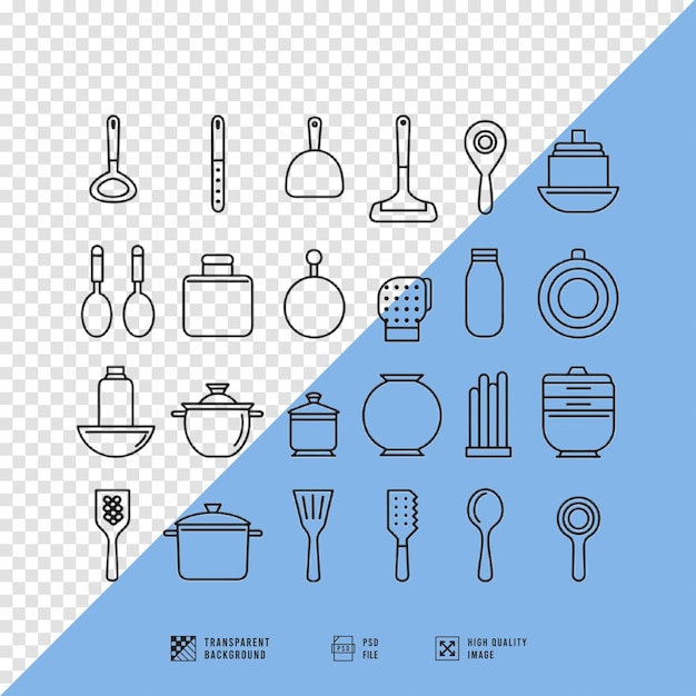 equipo de cocina conjunto imagen sin fondo calidad hd