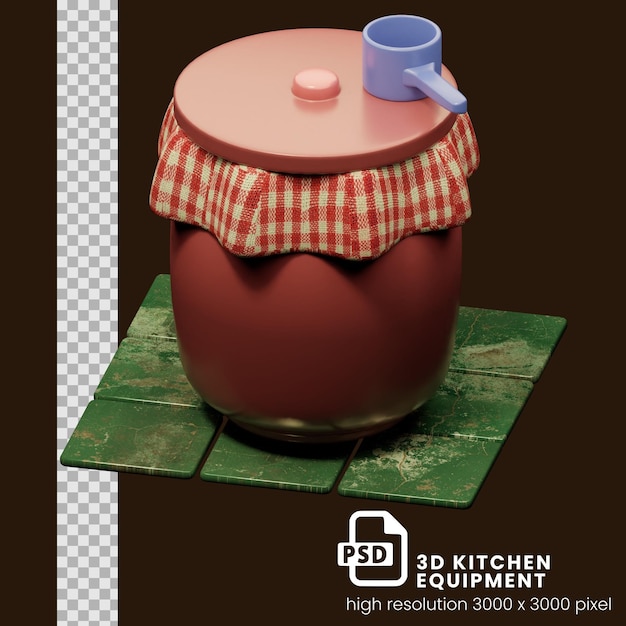 PSD equipo de cocina ilustración 3d