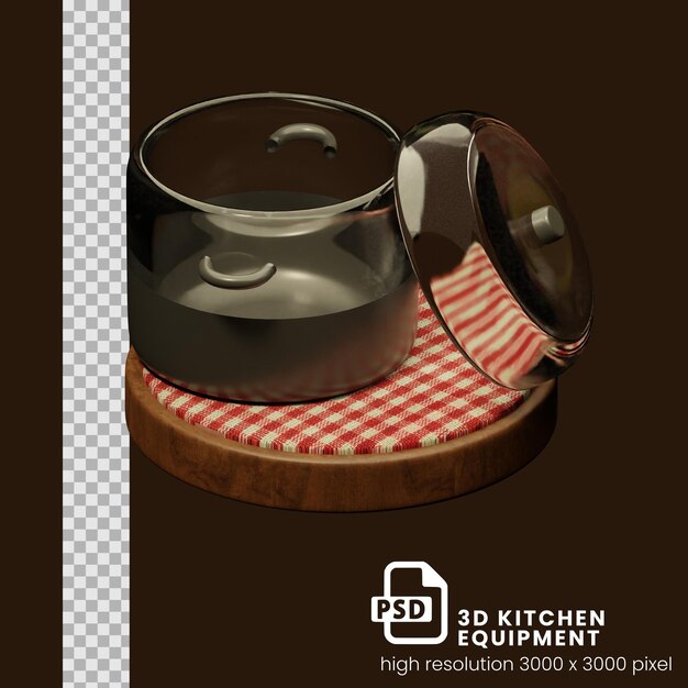 PSD equipo de cocina ilustración 3d