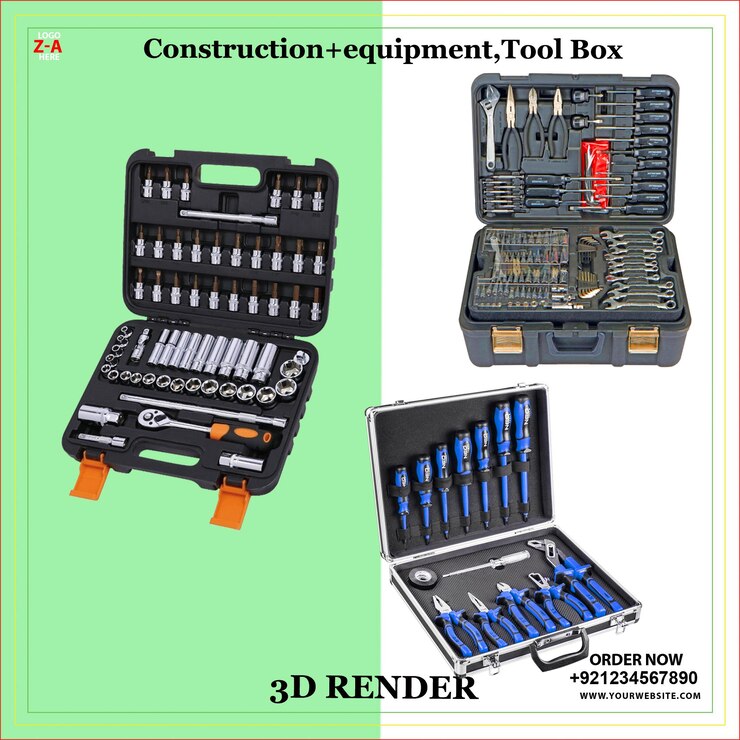 PSD equipo de construcción caja de herramientas