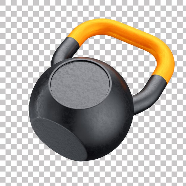 Equipo de gimnasio 3D Fitness funcional Kettlebell Peso de entrenamiento con fondo transparente