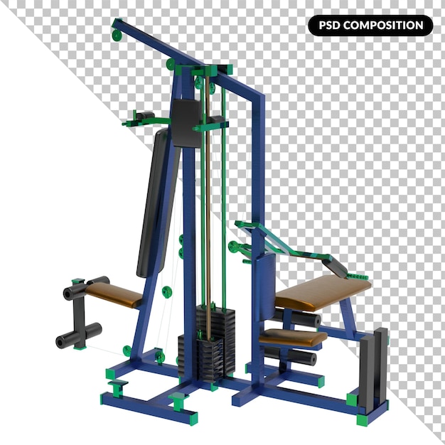 Equipo de gimnasio aislado 3d
