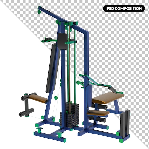 PSD equipo de gimnasio aislado 3d