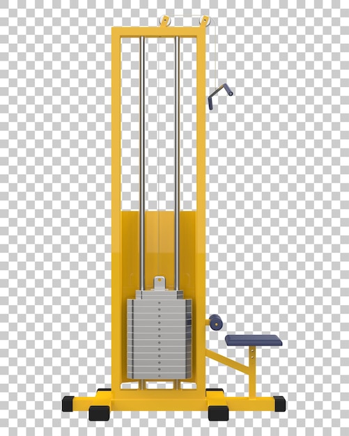 Equipo de gimnasio aislado sobre fondo transparente Ilustración de renderizado 3d