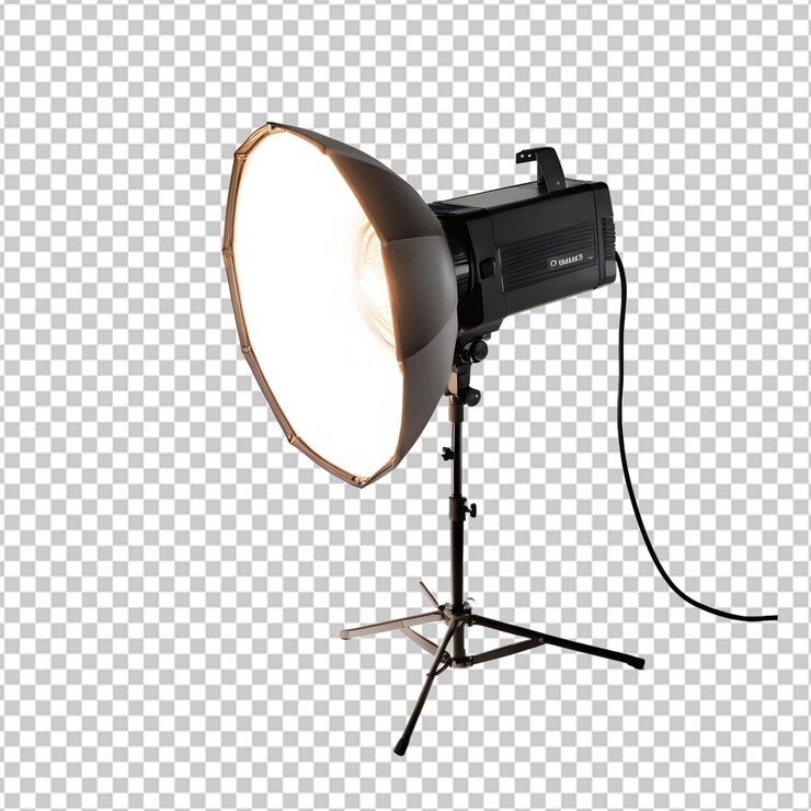 PSD equipo de iluminación de estudio profesional aislado en un fondo transparente