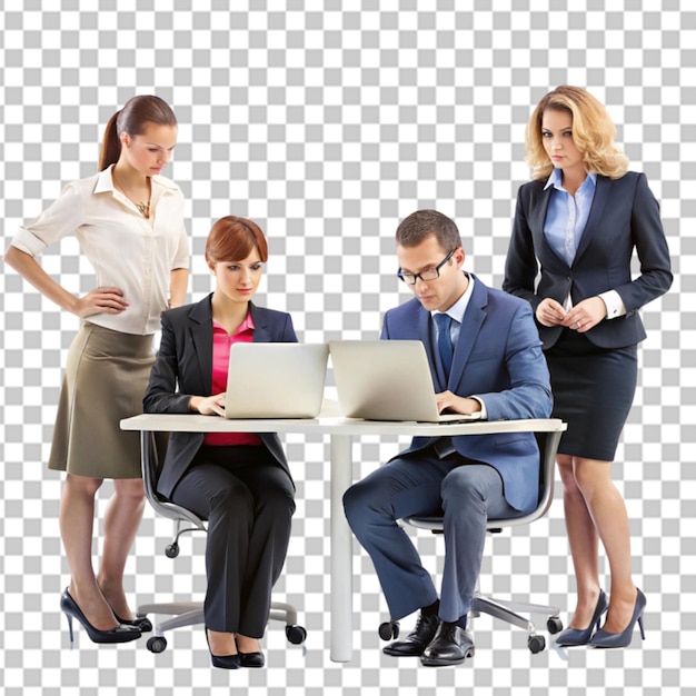 Equipo de negocios y gerente en una reunión